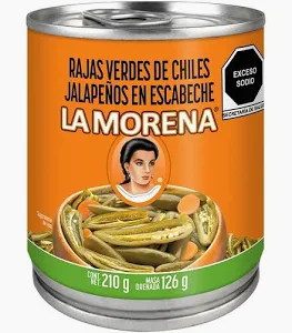 Rajas Verdes La Morena 210g