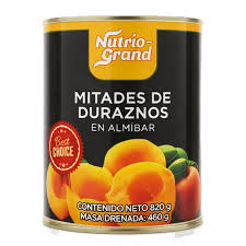 Mitades de durazno en almibar 820g.
