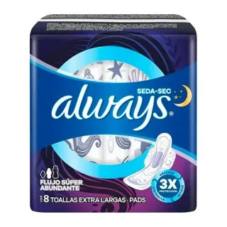 Toallas sanitarias Always 8zas.